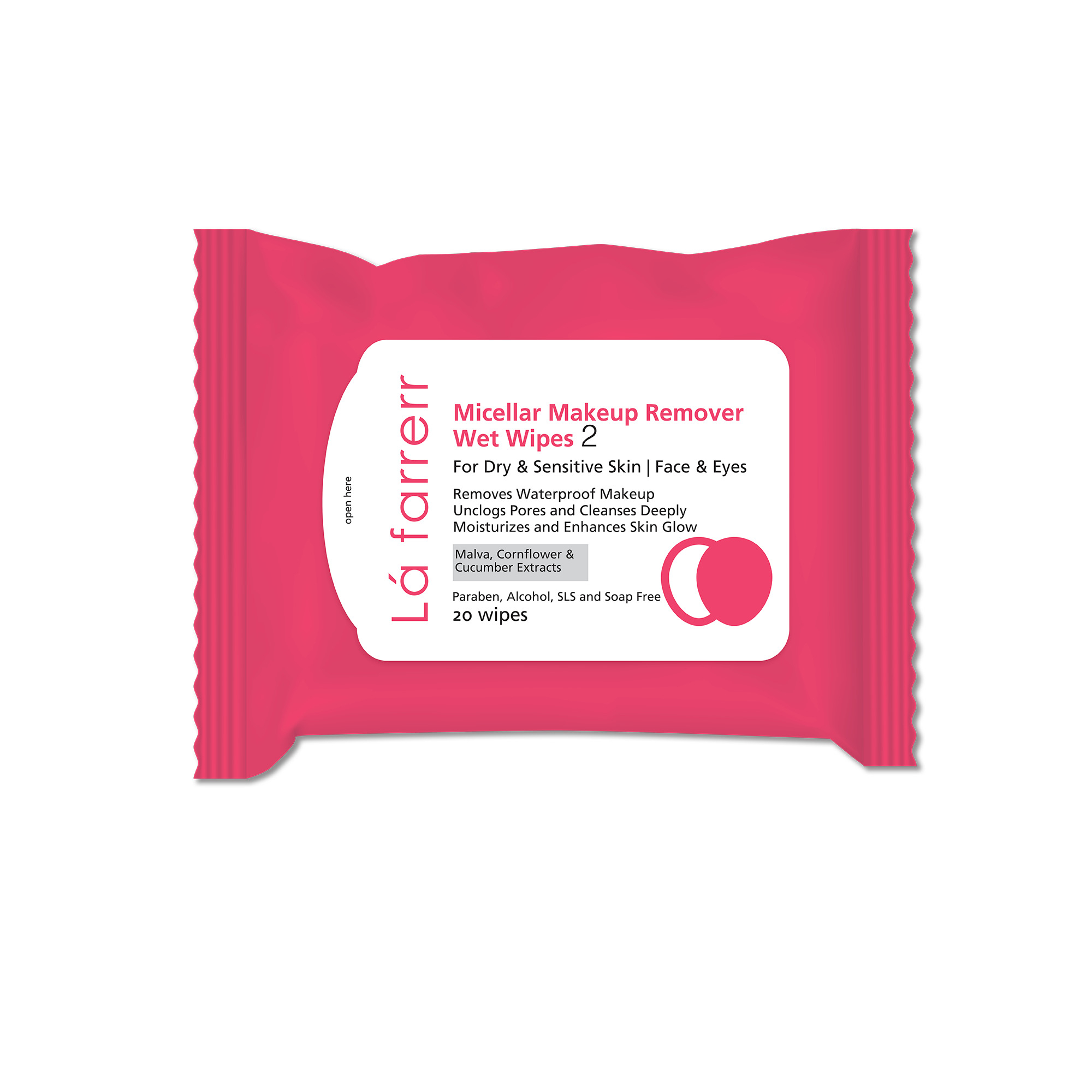 تصویر دستمال مرطوب پاک کننده آرایش لافارر مناسب پوست خشک و حساس